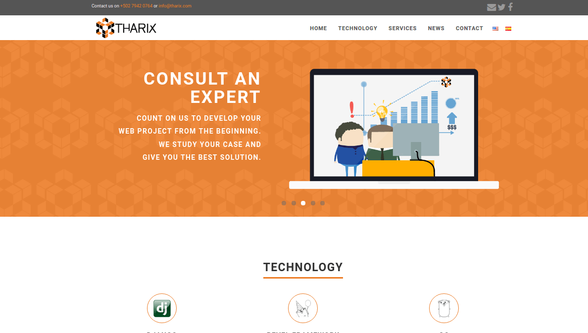 El nuevo sitio web de Tharix